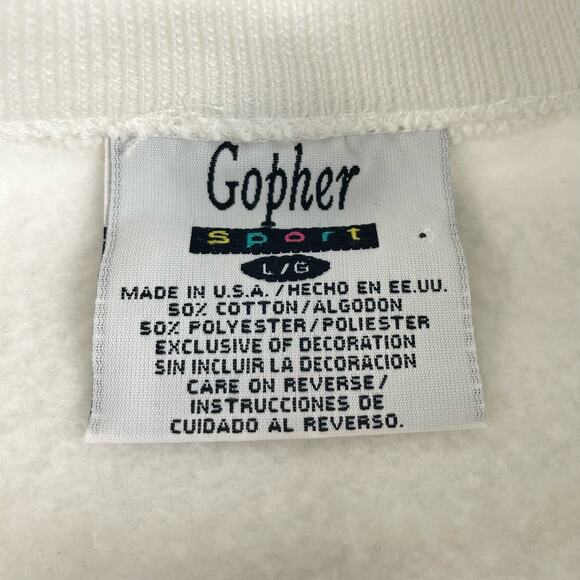 Vintage Boat Marina Sailor Sea Anchor Ocean White Crewneck Size Large - Picture 6 of 8